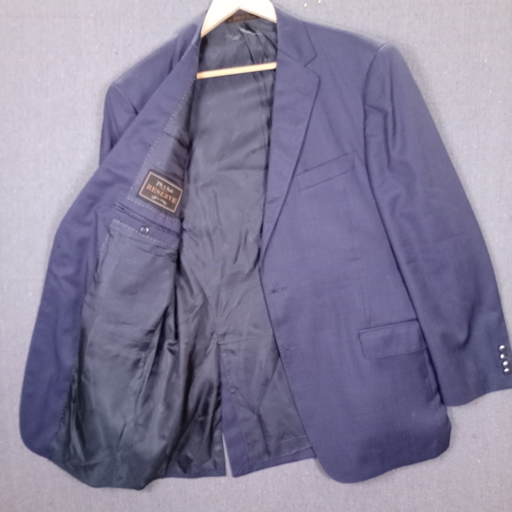 Jos A Bank Reserve Blazer 44L Navy Blue Zignone Super 120s Wool Sport Coat USA